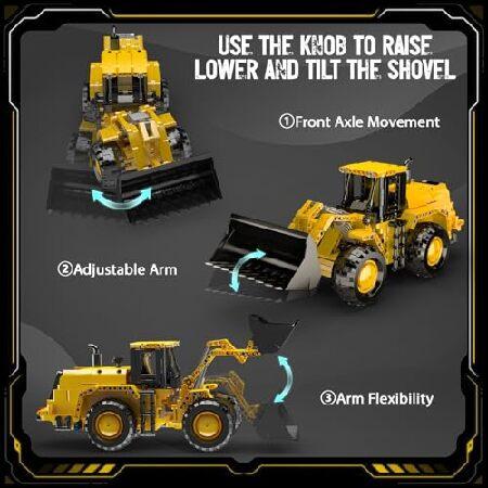 Mould King 17084 ホイールローダービルディングブロックセット、組み立てる応用科学鉄道車両の手あそび、ブルドーザひな型、取りあつめる品と見せびらかす(910ピ