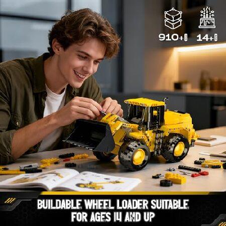 Mould King 17084 ホイールローダービルディングブロックセット、組み立てる応用科学鉄道車両の手あそび、ブルドーザひな型、取りあつめる品と見せびらかす(910ピ
