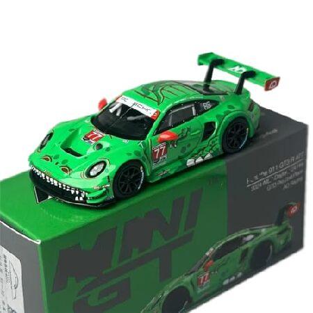 HTLNUZD 1/64 911 GT3 R #77 合金 レーシング グリーン 恐竜 大人 ダイ