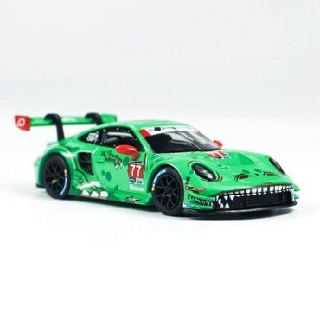 HTLNUZD 1/64 911 GT3 R #77 合金 レーシング グリーン 恐竜 大人 ダイ