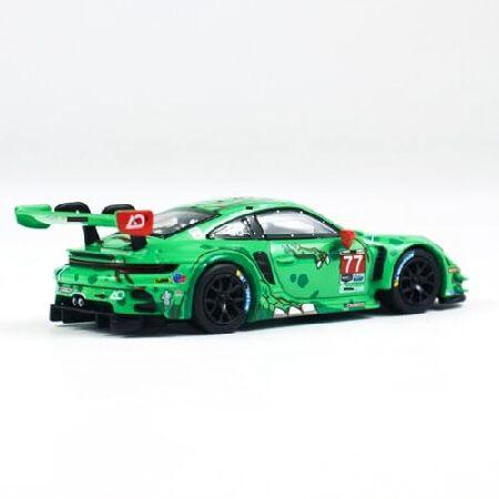 HTLNUZD 1/64 911 GT3 R #77 合金 レーシング グリーン 恐竜 大人 ダイ
