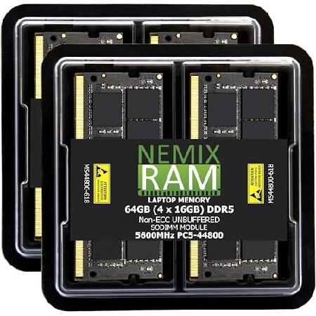 64GB 4X16GB DDR5 5600MHZ PC5-44800 2Rx8 1.1V CL46 262ピン ノンECC