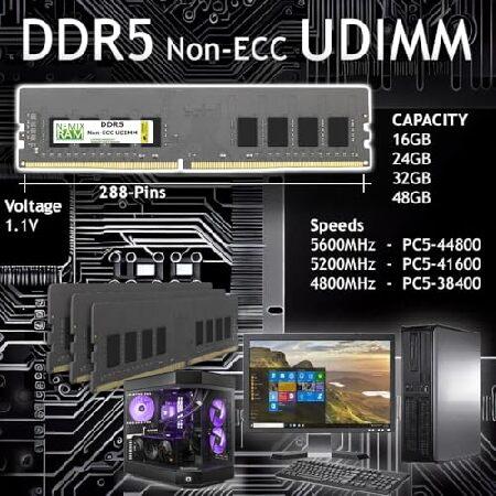 16GB 1X16GB DDR5 4800MHz PC5-38400 1Rx8 1.1V CL40 288ピン ノンECC