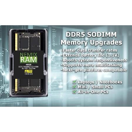 16GB 1X16GB DDR5 4800MHz PC5-38400 1Rx8 1.1V CL40 262ピン ノンECC