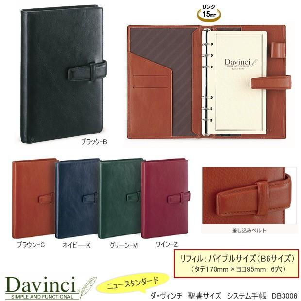 名入れ手帳 ダ・ヴィンチ システム手帳 バイブルサイズ 牛革製