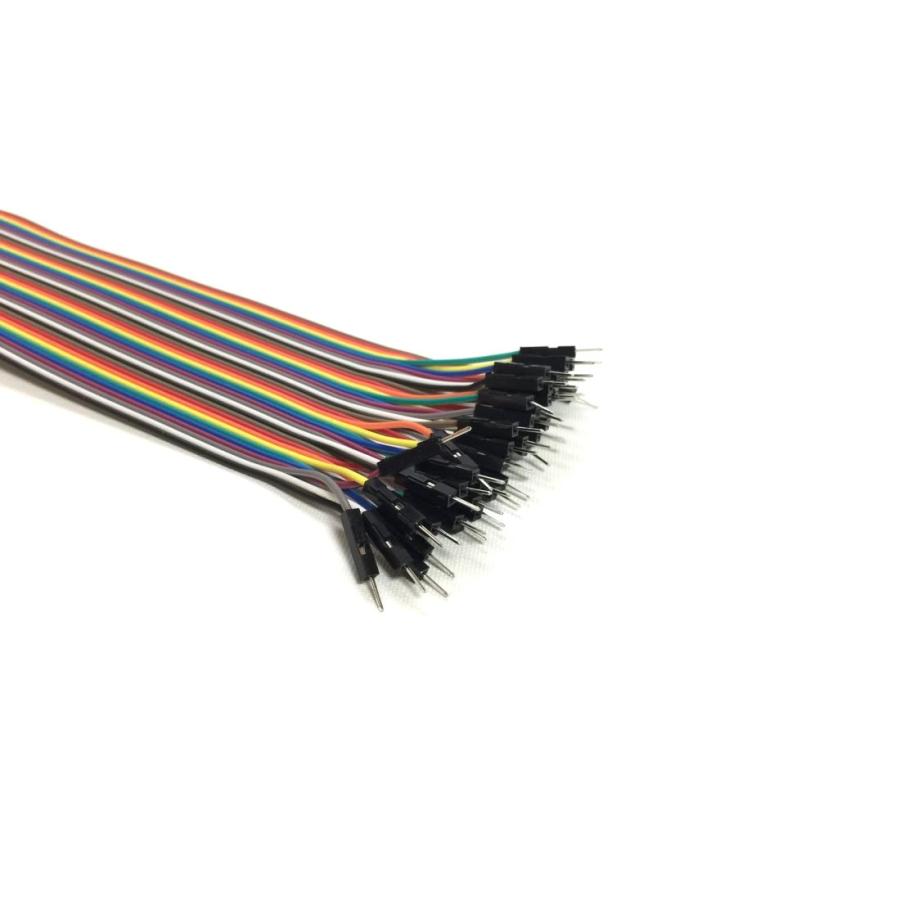 2.54mmピッチ ピンヘッダ ピンフレーム 接続用ケーブル ジャンパーワイヤー オス-オス 長さ40cm 40本束 1本 |  | 01