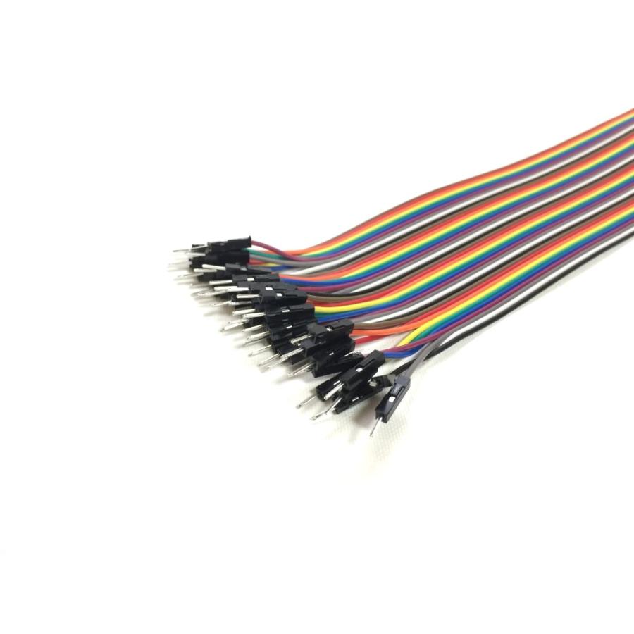 2.54mmピッチ ピンヘッダ ピンフレーム 接続用ケーブル ジャンパーワイヤー オス-オス 長さ40cm 40本束 1本 |  | 02