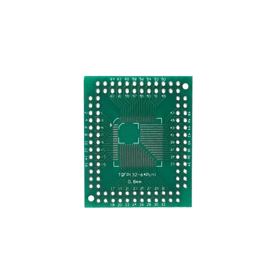 TQFP 0.5mmピッチ 32〜100ピン to DIP 32〜100ピン / TQFP 0.8mmピッチ 32〜64ピン to DIP 32〜64ピン 変換基盤 1枚 | 