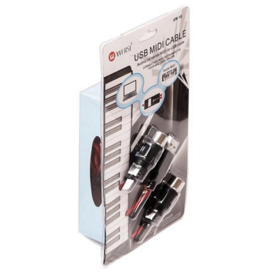 MIDI to USB 変換ケーブル 2m MIDI（5ピン オス IN OUT） LEDアクセス