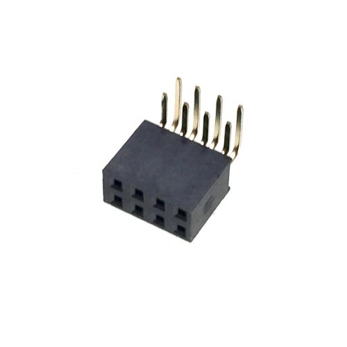 ピンヘッダー ソケット 10個セット （8極 2x4ピン） 2列 角ピン ライトアングル 2.54mmピッチ |  | 01