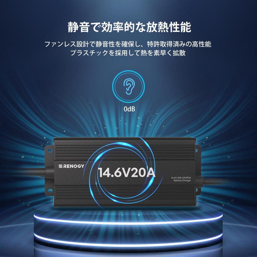 RENOGY（レノジー） （IP65防水）12V 20A AC-DC リン酸鉄リチウム