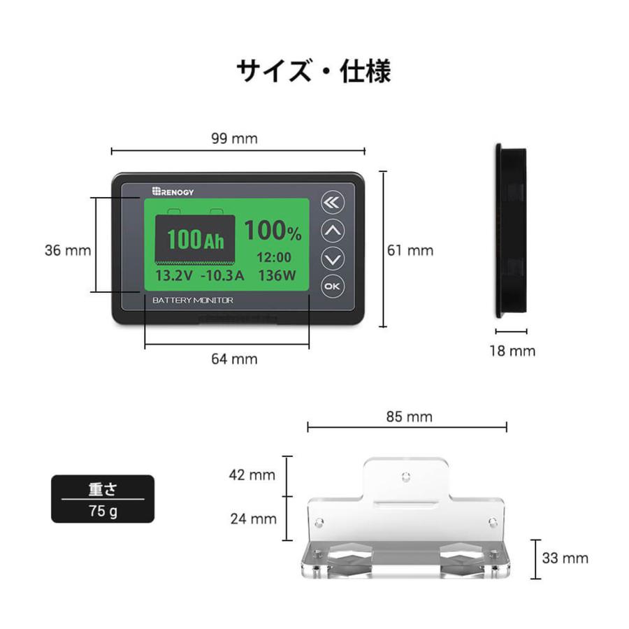 [bl3]【新品未開封】RENOGY RBM500 バッテリーモニター RENOGY RBM500 バッテリーモニター 電圧計＆電流計 G3モデル