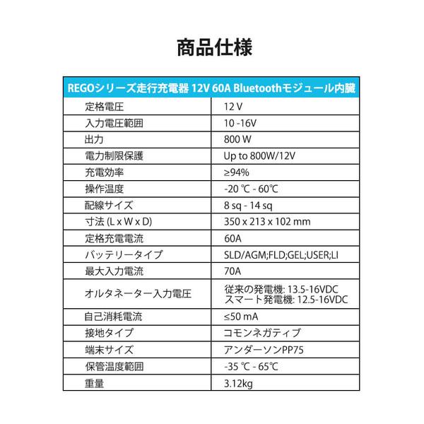 RENOGY（レノジー） Renogy REGOシリーズ 走行充電器12V 60A Bluetooth