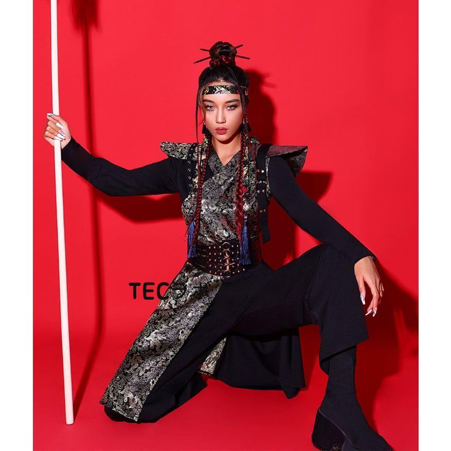 ダンス 衣装 レディース jazz 龍柄 ドラゴン柄 中華風 ダンス 衣装 レディース jazz 龍柄 ドラゴン柄 中華風