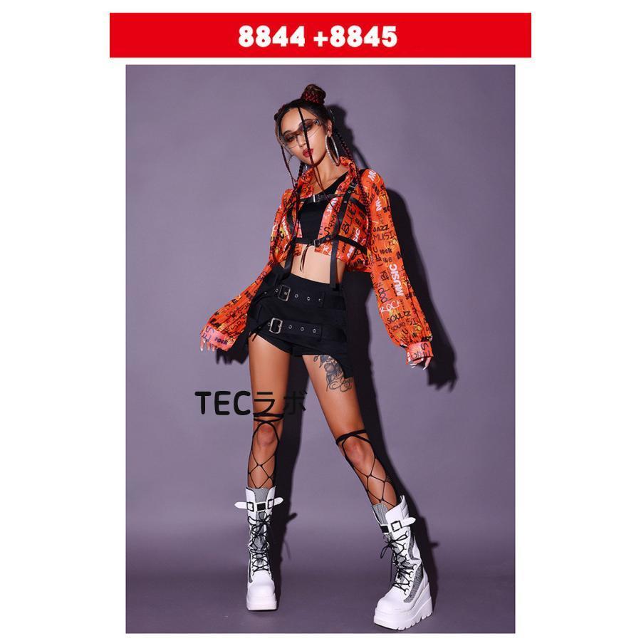 大人 ダンス衣装 セットアップ オレンジ ブラック レディース 大人 ダンス衣装 セットアップ オレンジ ブラック レディース