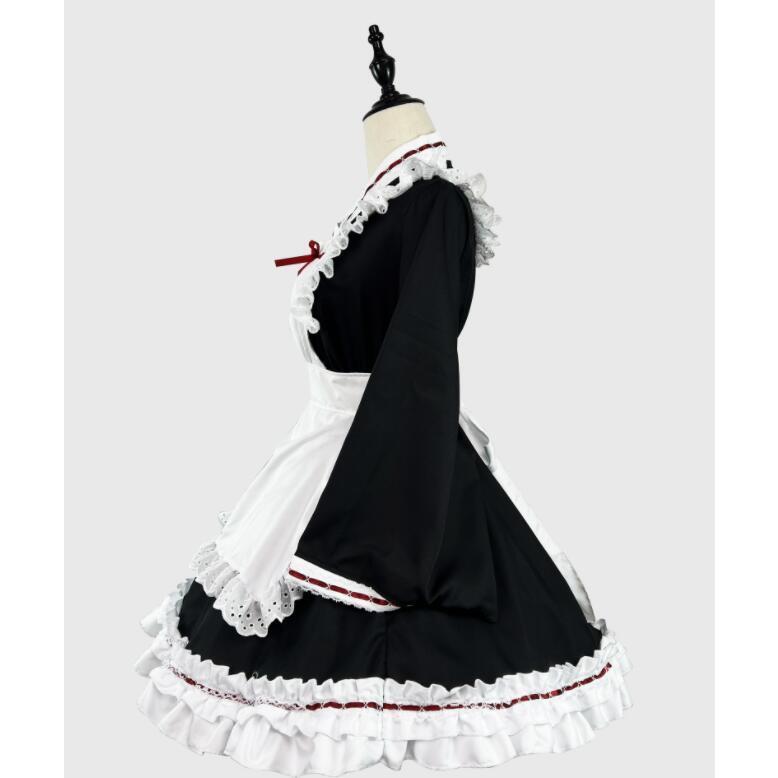 メイド服 改良 着物 和物ドレス 長袖 和風 メイドコス 膝丈 メイド服 改良 着物 和物ドレス 長袖 和風 メイドコス 膝丈
