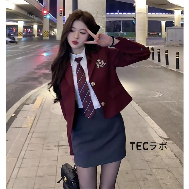 韓国 制服 ブレザー 卒業式 スーツ 女の子 160 なんちゃって制服  