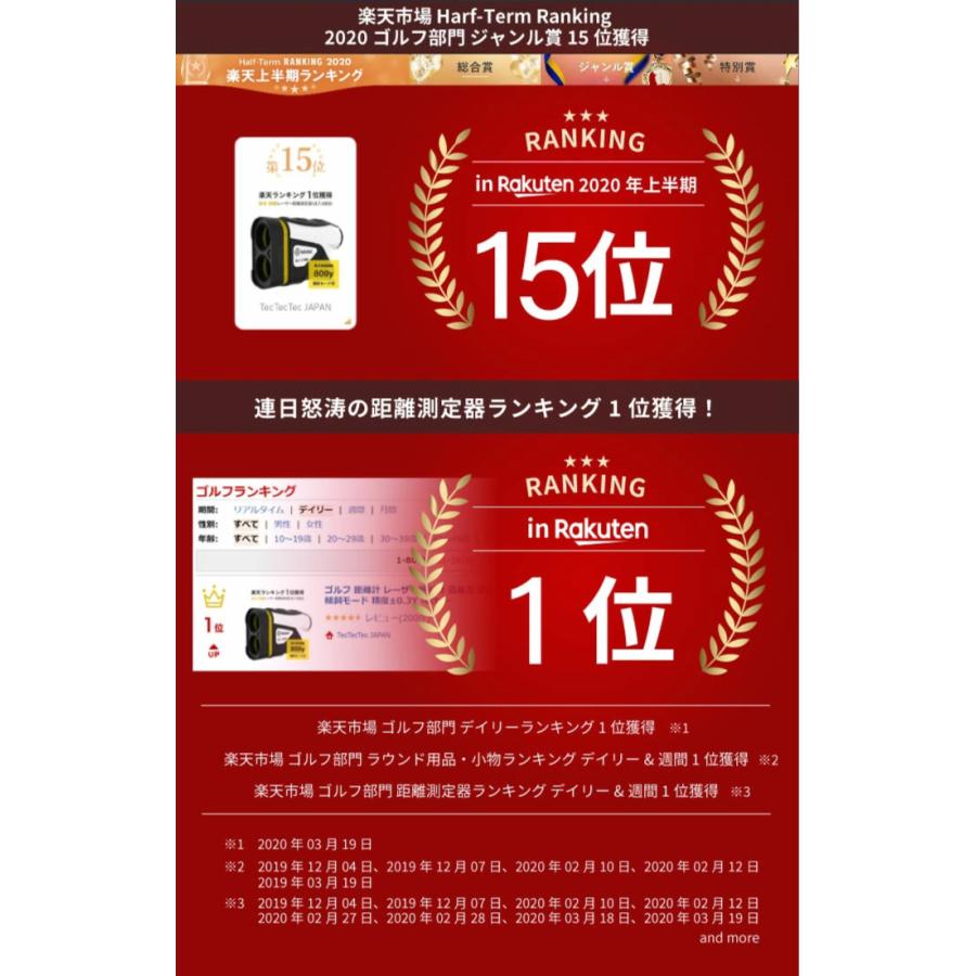 公式】tectectec ゴルフ 距離測定器 距離計 レーザー距離計 測定器