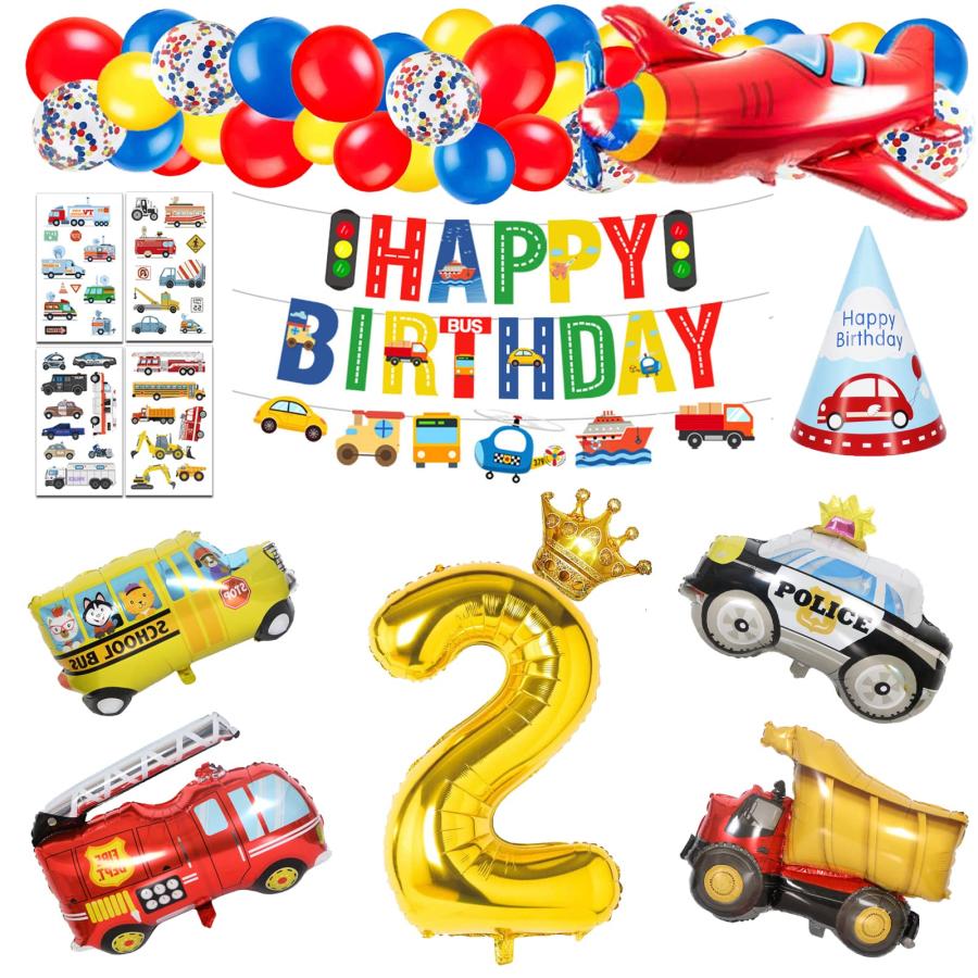 誕生日 飾り付け 男の子、誕生日バルーン 2歳 男の子 誕生日プレゼント 誕生日 風船 車 誕生日 バルーン 飾り（Yahoo!・Wonder-SHOP）