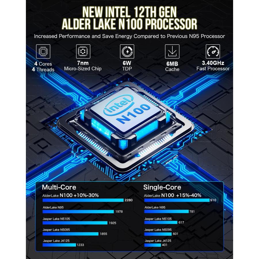 ミニpc 新品 最新 第12世代インテルAlder Lake-N100 Windows 11 Pro