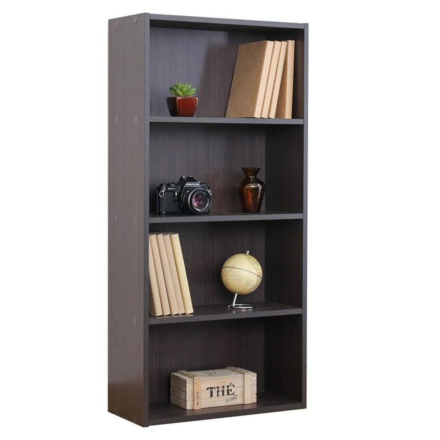 不二貿易 リビング収納 本棚 4段 幅41.8×奥行18.5×高さ89cm ダーク