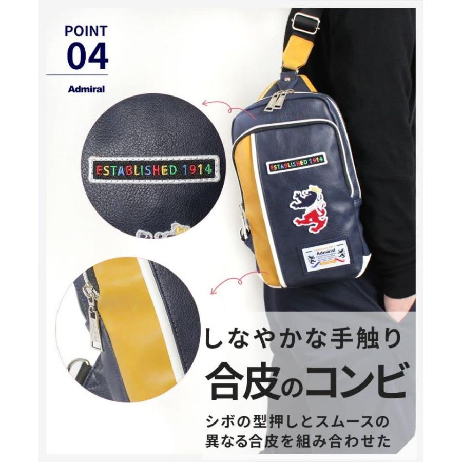 アドミラル ボディバッグ 合皮 斜めがけ ショルダーバッグ 軽量 ブランド イギリス スポーツ ゴルフ バッグ ADBA-01 メンズ ブラック_5