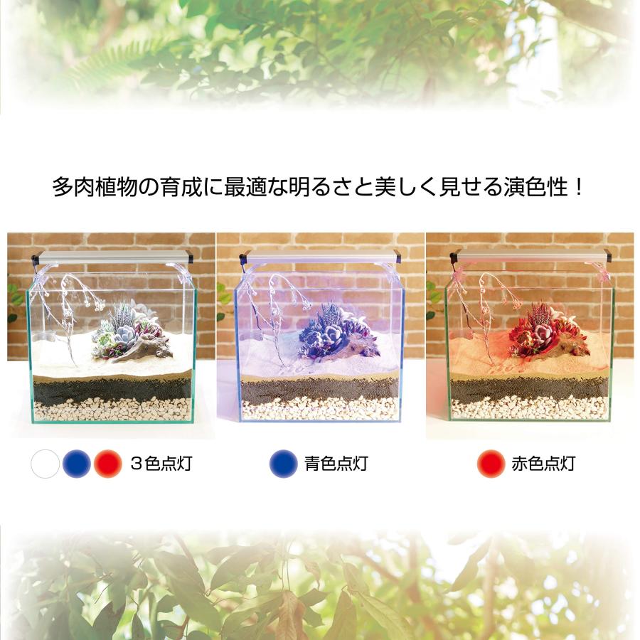 GEX クリアLED POWER III 300 アクアリウム 多肉植物　水槽用 GEX クリアLED POWER III 300 明るさ500lm 色温度10,000K LED3色