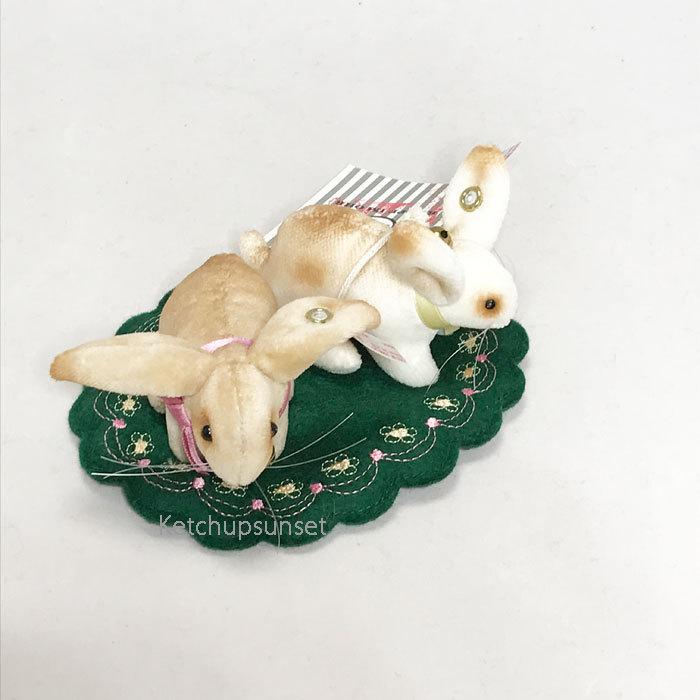 テディベア シュタイフ  ラビット ピンクッション セット Steiff Rabbit Pin Cushion Set (Easter Rabbit Set) うさぎのぬいぐるみ ぬいぐるみの画像