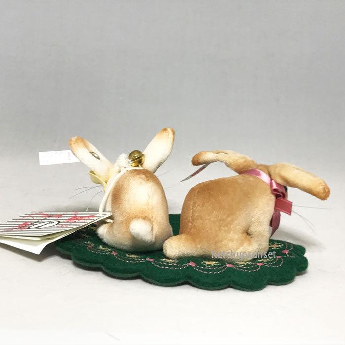 テディベア シュタイフ  ラビット ピンクッション セット Steiff Rabbit Pin Cushion Set (Easter Rabbit Set) うさぎのぬいぐるみ ぬいぐるみの画像