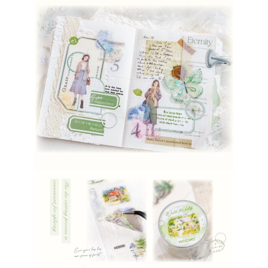 コラージュ　PETテープ　箱入りステッカー10点 1875af 花 ロールシール マスキングテープ PETテープ 全6種