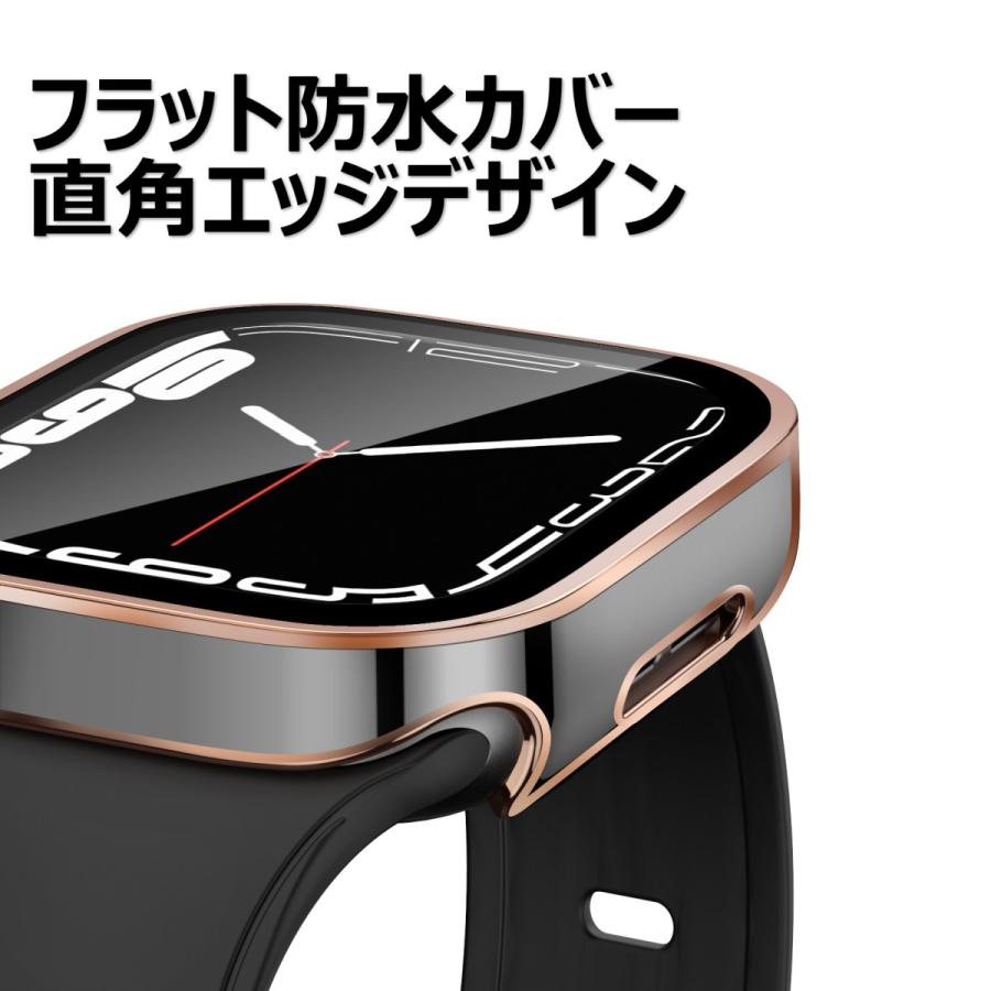 アップルウォッチ カバー 防水 45mm 44mm applewatch 40mm 41mm ケース 高級 保護カバー series シリーズ 9 se 8 7 6 5 4フラット メタリック マット｜tedola｜06