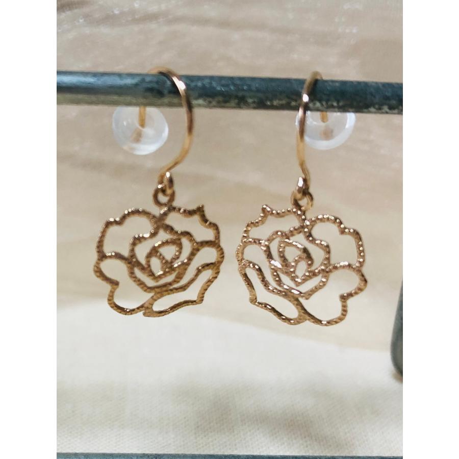 K18ピンクゴールドピアス バラ : ジュエリー工房 手作り専科 - 通販