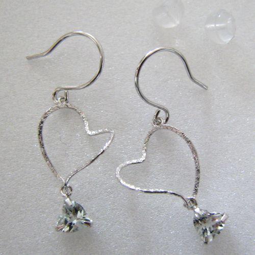 K14WGハートピアス アクアマリン : ジュエリー工房 手作り専科 - 通販