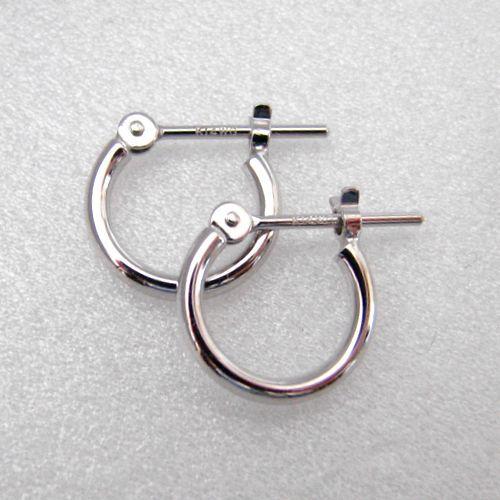 K14WGフープピアス　1.5×10mm  パイプタイプ