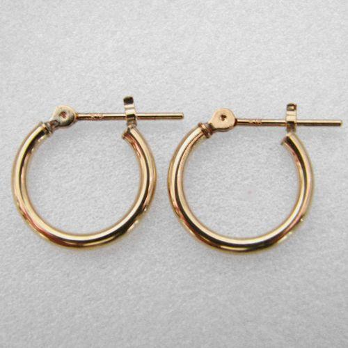 未使用　K18 フープピアス　約1.5×13mm K18YG フープピアス 1.5×13mm パイプタイプ : ジュエリー工房 手作り