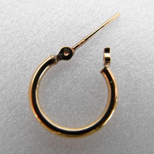 K18YG フープピアス 1.5×13mm パイプタイプ : ジュエリー工房 手作り