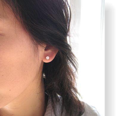 シグニティ社製 K18ピアス CZ5mm 6本爪タイプ : ジュエリー工房