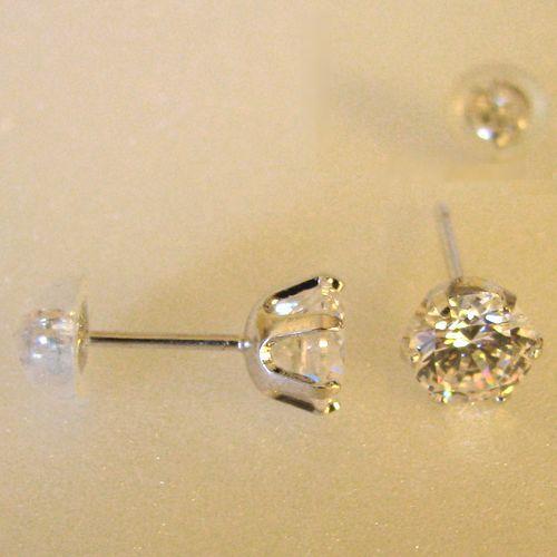シグニティ社製 CZピアス5mm K14WG 6本爪タイプ : ジュエリー工房