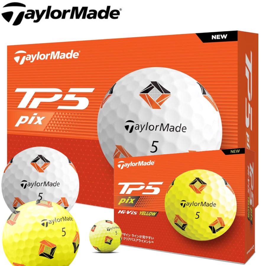 TaylorMade TP5 pix ゴルフボール 12個入り×2箱　2024年 TaylorMade（テーラーメイド） 2024 TP5 pix ボール 1ダース 日本仕様