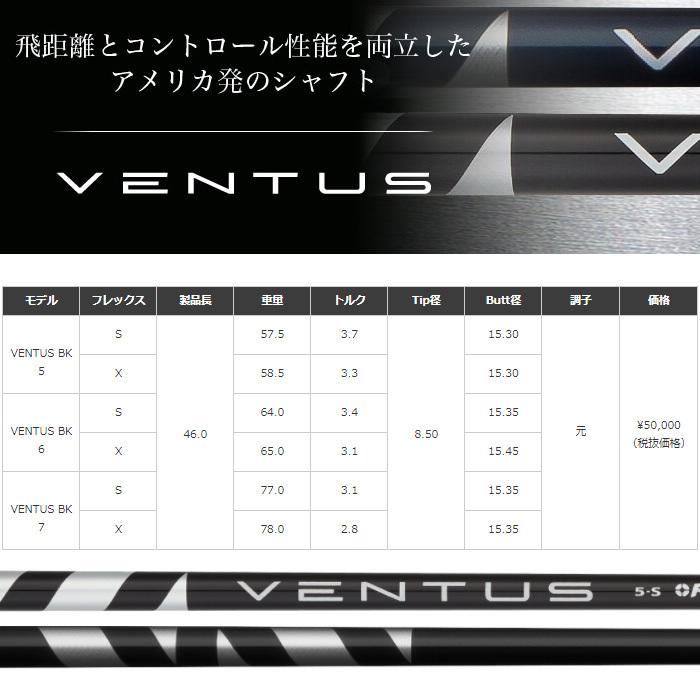 テーラーメイド用スリーブ付シャフト フジクラ ベンタス ブラック 日本仕様 Fujikura VENTUS BLACK VELOCORE