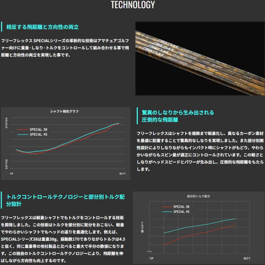 スリクソン用スリーブ付シャフト FREE FLEX フリーフレックス SPECIAL 