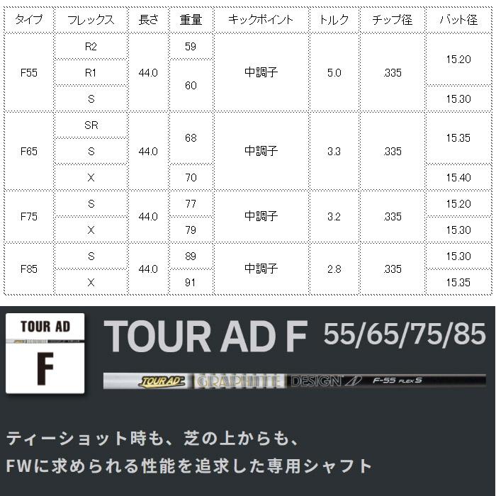 タイトリストFW用スリーブ付シャフト グラファイトデザイン TOUR AD F ツアーAD F FW専用シャフト 日本仕様｜teeolive｜02