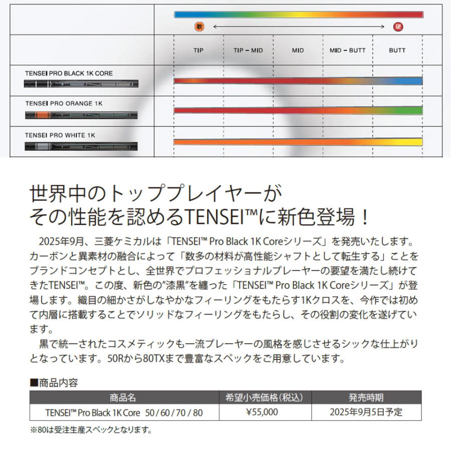 三菱ケミカル TENSEI Pro Black 1K Core テンセイ プロ ブラック