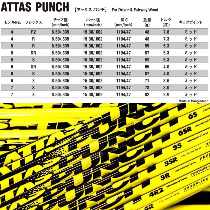 シャフト USTマミヤ アッタスパンチ　 ATTAS8 日本仕様 ATTAS PUNCH アッタス パンチ ドライバー・フェアウェイウッド用