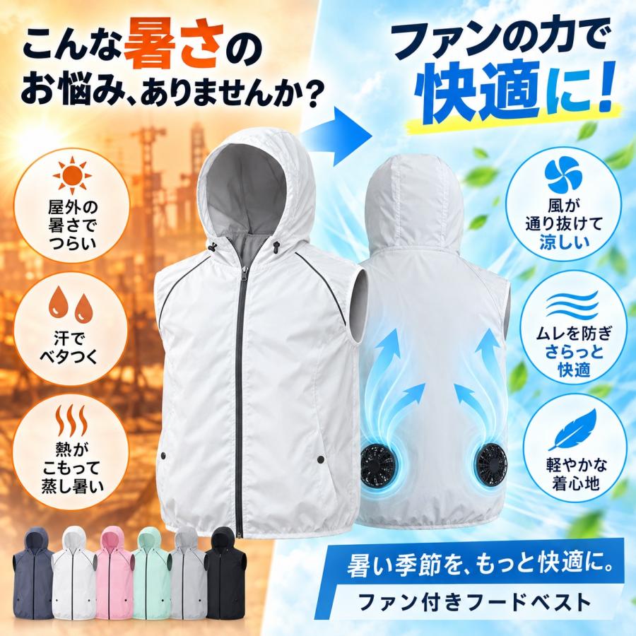 空調作業服 空調ベスト フルセット ワークマン服 ファン付き 3段階強風