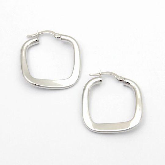 UNOAERRE ウノアエレ K18ホワイトゴールド フープピアス イタリアン  