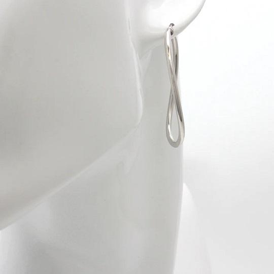 ウノアエレ UNOAERRE K18ホワイトゴールド フープピアス レディース アクセサリー イタリアンジュエリー 2685の画像