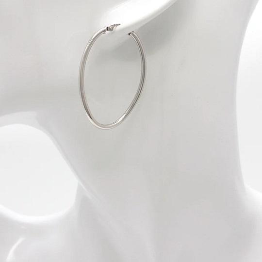 ウノアエレ UNOAERRE K18ホワイトゴールド フープピアス レディース アクセサリー イタリアンジュエリー 2685の画像