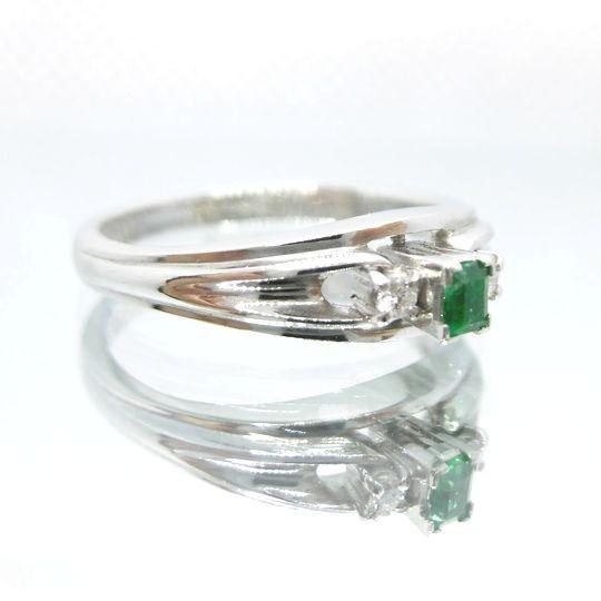 エメラルドリング プラチナ エメラルド 0.08ct ダイヤモンド 0.04ct 指輪 ジュエリー 女性用 プレゼント 贈り物 8 送料無料　40％OFF価格の画像