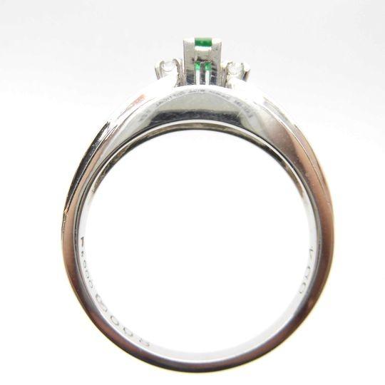 エメラルドリング プラチナ エメラルド 0.08ct ダイヤモンド 0.04ct 指輪 ジュエリー 女性用 プレゼント 贈り物 8 送料無料　40％OFF価格の画像